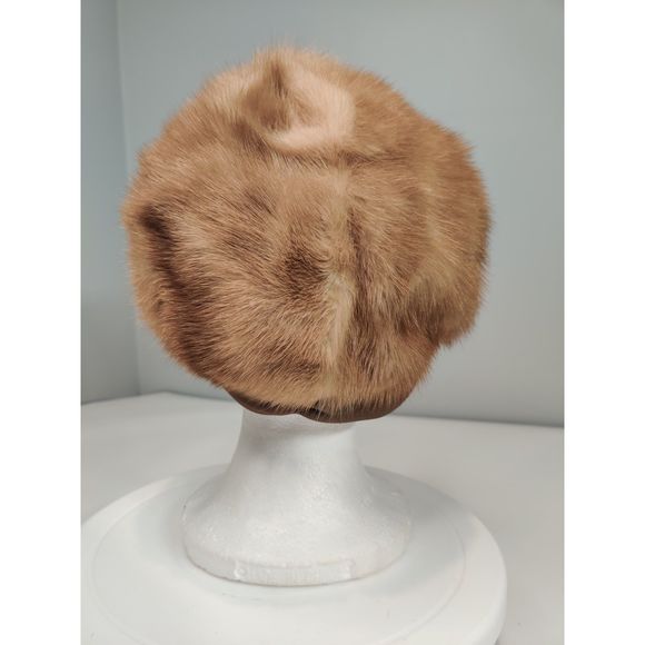 Vintage Mink Beret With Unique Cross Brim Hat from Canada Almost 21\